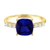 Cushion-Cut Lab Created Blue Sapphire Ring In 10K Yellow Gold