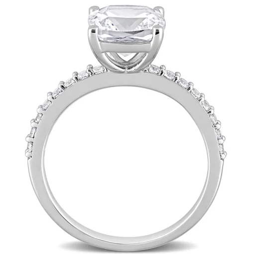 Cushion-Cut Lab Created White Sapphire Ring In 10K White Gold
