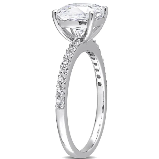 Cushion-Cut Lab Created White Sapphire Ring In 10K White Gold