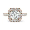 Cushion-Cut Moissanite Halo Ring In 14K Rose Gold (2 5/8 Ct. Tw.)