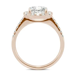 Cushion-Cut Moissanite Halo Ring In 14K Rose Gold (2 5/8 Ct. Tw.)