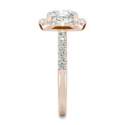 Cushion-Cut Moissanite Halo Ring In 14K Rose Gold (2 5/8 Ct. Tw.)