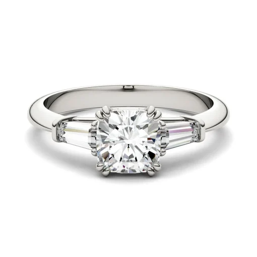 Cushion-Cut Moissanite Ring In Platinum (1 3/8 Ct. Tw.)