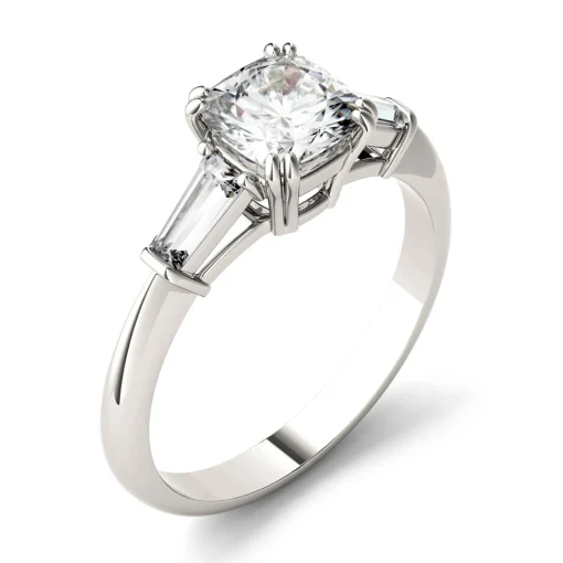 Cushion-Cut Moissanite Ring In Platinum (1 3/8 Ct. Tw.)
