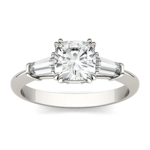 Cushion-Cut Moissanite Ring In Platinum (1 3/8 Ct. Tw.)