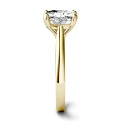 Cushion-Cut Moissanite Solitaire Ring In 14K Yellow Gold (3 Ct.)