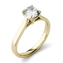 Cushion-Cut Moissanite Solitaire Ring In 14K Yellow Gold (1 Ct.)