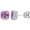Cushion-Shaped Amethyst Earrings In Sterling Silver
