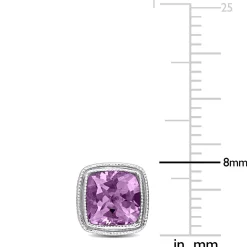 Cushion-Shaped Amethyst Earrings In Sterling Silver