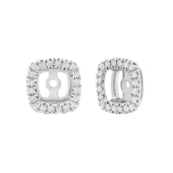 Cushion-Shaped Diamond Earring Jackets In 10K White Gold (1/10 Ct. Tw.)