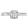 Cushion-Shaped Multi-Diamond Promise Ring In Sterling Silver & 10K Rose Gold (1/7 Ct. Tw.)