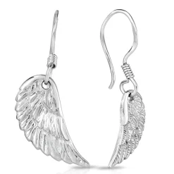 Dangle Wing Earrings In Sterling Silver