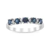 Diamond & Blue Sapphire Ring In 10K White Gold