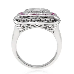 Diamond & Lab Created Ruby Ring In Sterling Silver (1/7 Ct. Tw.)