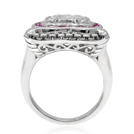 Diamond & Lab Created Ruby Ring In Sterling Silver (1/7 Ct. Tw.)