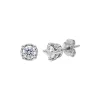 Diamond & Sapphire Stud Earrings In 10K Gold