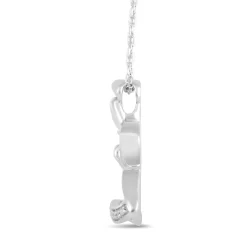 Diamond Accent Angel Pendant In Sterling Silver