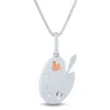 Diamond Accent Art Palette Pendant In Sterling Silver And 14K Rose Gold