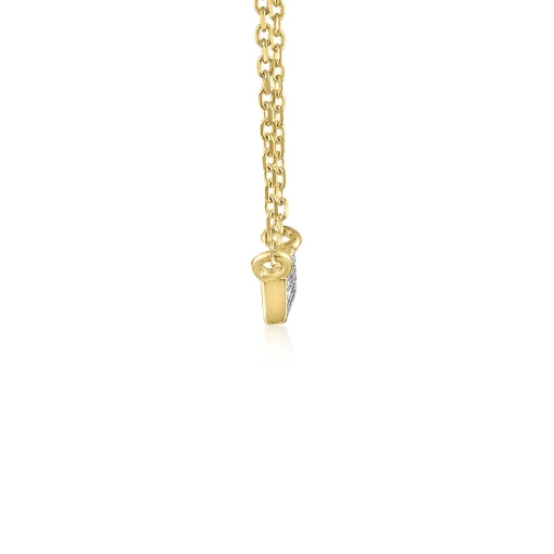 Diamond Accent Bar Necklace In 14K Yellow Gold