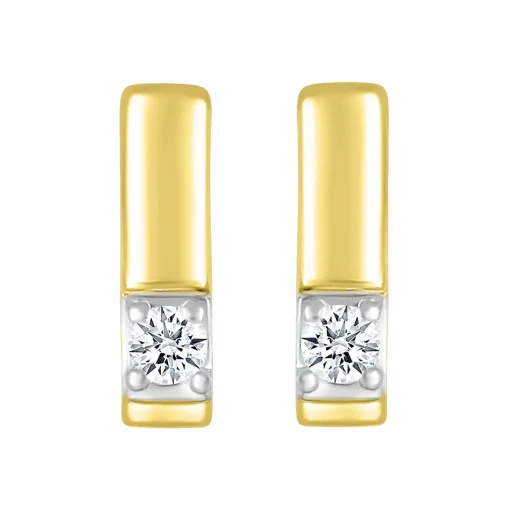 Diamond Accent Bar Stud Earrings In 10K Yellow Gold
