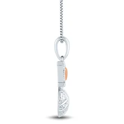 Diamond Accent Basketball Pendant In Sterling Silver And 14K Rose Gold