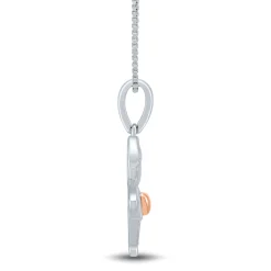 Diamond Accent Boy Pendant In Sterling Silver And 14K Rose Gold