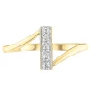 Diamond Accent Bypass Bar Ring In 10K Yellow Gold