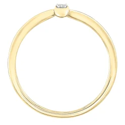 Diamond Accent Bypass Bar Ring In 10K Yellow Gold