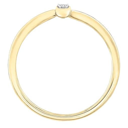 Diamond Accent Bypass Bar Ring In 10K Yellow Gold