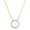 Diamond Accent Circle Pendant In 14K Yellow Gold