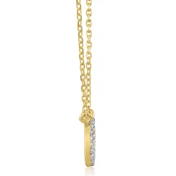 Diamond Accent Circle Pendant In 14K Yellow Gold