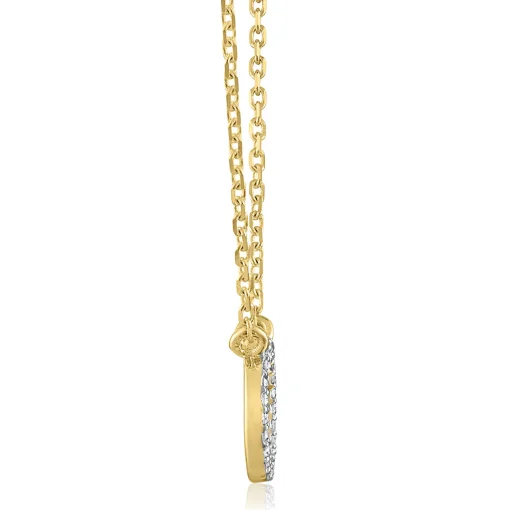 Diamond Accent Circle Pendant In 14K Yellow Gold