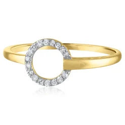 Diamond Accent Circle Ring In 14K Yellow Gold