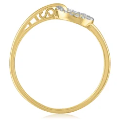 Diamond Accent Circle Ring In 14K Yellow Gold