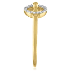 Diamond Accent Circle Ring In 14K Yellow Gold
