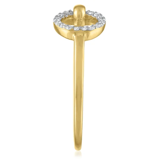 Diamond Accent Circle Ring In 14K Yellow Gold