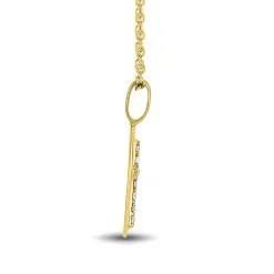 Diamond Accent Cross Disc Pendant In 14K Yellow Gold