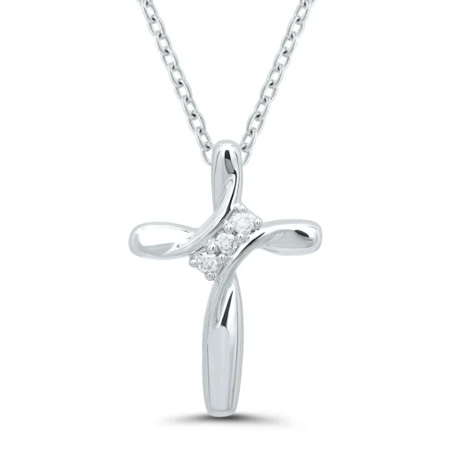 Diamond Accent Cross Pendant In