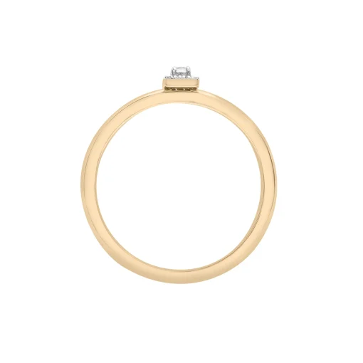 Diamond Accent Cushion Halo Ring In 14K Yellow Gold