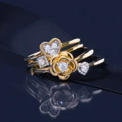 Diamond Accent Cushion Halo Ring In 14K Yellow Gold