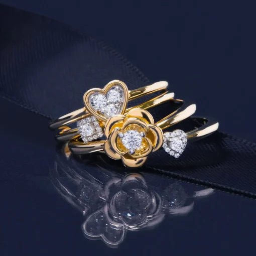 Diamond Accent Cushion Halo Ring In 14K Yellow Gold