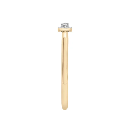 Diamond Accent Cushion Halo Ring In 14K Yellow Gold