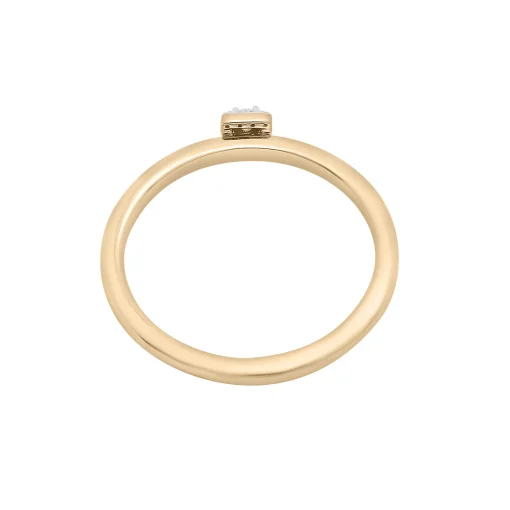 Diamond Accent Cushion Halo Ring In 14K Yellow Gold