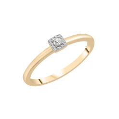 Diamond Accent Cushion Halo Ring In 14K Yellow Gold