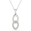 Diamond Accent Double Circle Pendant In 14K Gold