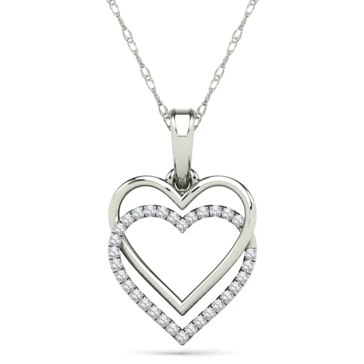 Diamond Accent Double Heart Necklace