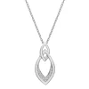 Diamond Accent Double Rhombus Pendant In Sterling Silver