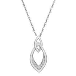 Diamond Accent Double Rhombus Pendant In Sterling Silver