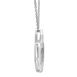 Diamond Accent Double Rhombus Pendant In Sterling Silver