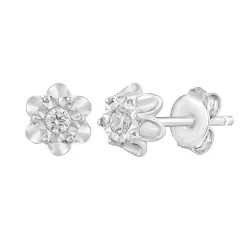 Diamond Accent Earrings In Sterling Silver